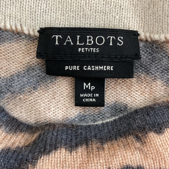 Talbots Pure Cashmere, Tiger Print Luxury Sweater, Womens Size MP - Picture 5 of 6